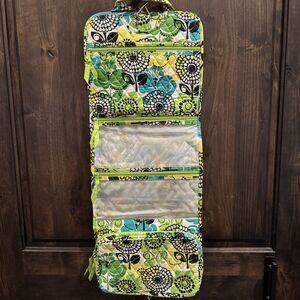 Vera Bradley Hanging Travel Bag Cosmetic Organizer Floral Limes Up